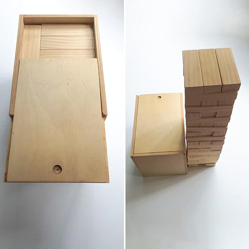 Personalized Giant Tumbling Timbers/Stacking Blocks Game with Wooden Box/Size 4.7inch (12cm)