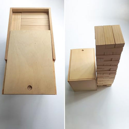 Personalized Giant Tumbling Timbers/Stacking Blocks Game with Wooden Box/Size 4.7inch (12cm)
