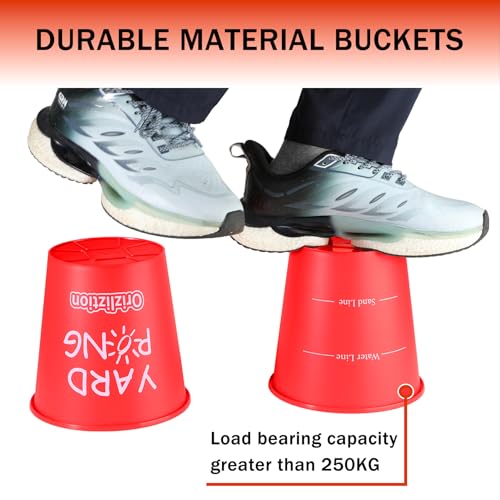 Giant Yard Pong Outdoor Game – 12 Premium Buckets & 4 Balls, Yard Toss Throwing Game for Adults & Family, Beach Camping Tailgating Lawn Party, Portable Durable Carry Bag