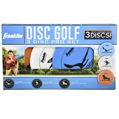 Franklin Sports Disc Golf Discs Set - Disc Golf Equipment Starter Set - style: Orange/Blue/White