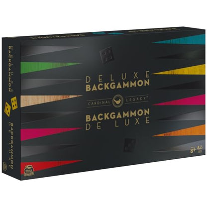 Spin Master Games Legacy Deluxe Wooden Backgammon Classic 2-Player Original Board Game Set with Cups and Dice, for Kids and Adults Aged 8 and up - color: Backgammon