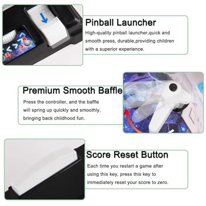 Exciting Arcade Pinball Machine Kit, Arcade Electronic Pinball Toy with Lights Sounds, Birthday Pinball Gifts Toy with LED Scoreboard, Desktop Pinball Shooting Game for Party Friend