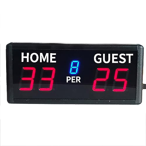 TsoLay Tabletop Electronic Scoreboard, 5 Digit Electronic Basketball Scoreboard with Remote and Buzzer, 6 Levels of Brightness Adjustment, for Indoor&Outdoor Game, Baseballl/Shuffleboard/Billiard