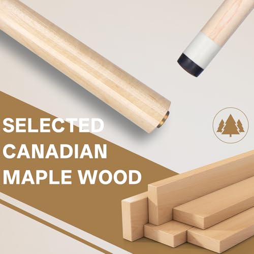 Pool Cues Stick,3 in 1 Adjustable Maple Pool Cue Stick Sets Cue Sticks 58 inch Pool Cues Adult Canadian Maple Wood Billiard Stick with Carry Case Joint Protective Cover - color: 4 Sets