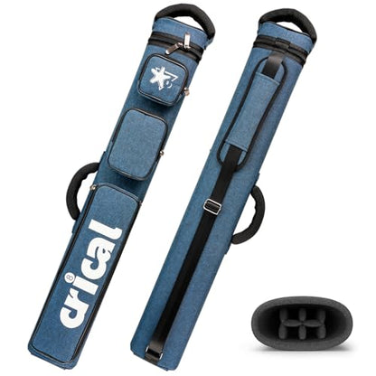 CRICAL Pool Cue Case 2x4 Hard Pool Stick Case Holds 2 Butts and 4 Shafts for Adults Billiard Cue Case with Soft Shoulder Straps - color: Blue
