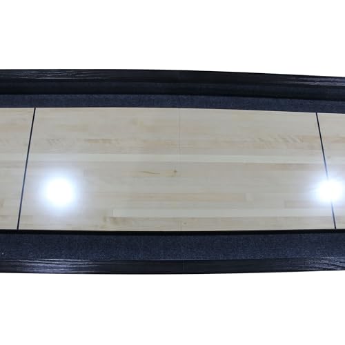 Playcraft Saybrook Shuffleboard Table with DIY Assembly - Fully Knock-Down Shuffle Board Game Table with Abacus, 8 Pucks & Premium Wax - Pro Style Climate Adjusters - Midnight Charcoal Gray - size: 14'