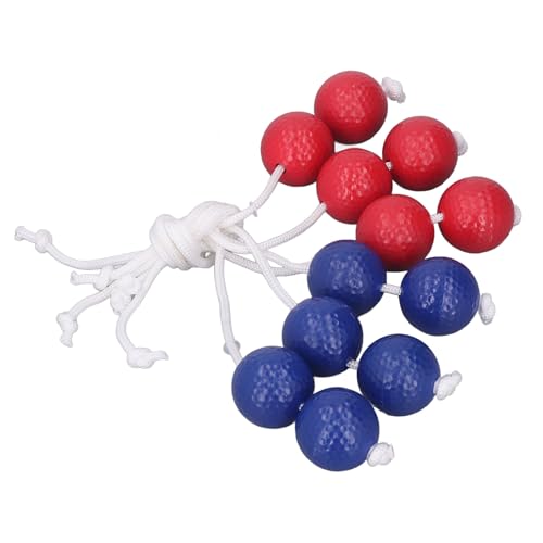 Jeanoko Golf Ladder Toss Balls Set, Vibrant Red & Blue Bolo Replacement Balls for Outdoor Lawn & Beach Game, Durable PE Material, 6 Pack