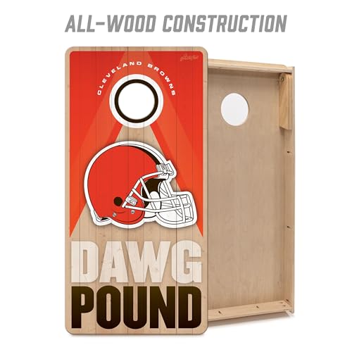 YouTheFan NFL 2' x 4' Slogan Series Professional Wood Cornhole Game - color: Cleveland Browns