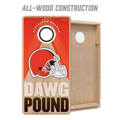 YouTheFan NFL 2' x 4' Slogan Series Professional Wood Cornhole Game - color: Cleveland Browns