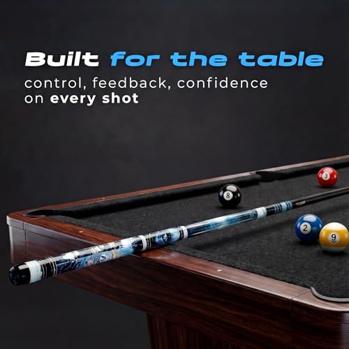 IgnatGames Premium Pool Cue Stick – 58" 2-Piece, Canadian Maple Cue with 12.5mm AirStrike Shaft, Premium Case & Accessories - color: Frostbyte, size: 20 oz