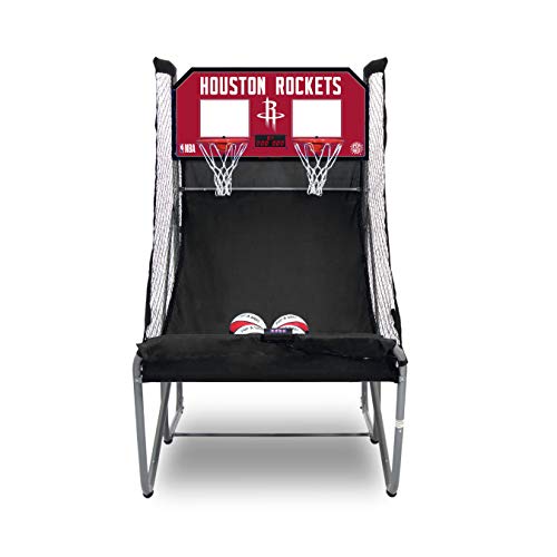 Pop-A-Shot - Home Dual Shot Arcade Basketball Game with NBA Graphics l Sensor Scoring l 16 Game Modes l 7 Balls l Foldable Storage l for All NBA Fans - style: Houston Rockets