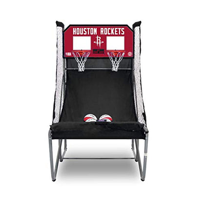 Pop-A-Shot - Home Dual Shot Arcade Basketball Game with NBA Graphics l Sensor Scoring l 16 Game Modes l 7 Balls l Foldable Storage l for All NBA Fans - style: Houston Rockets