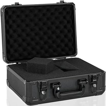 14 Inch Carrying Case With Customizable Pre-Diced Foam, Aluminum Case, Aluminum Alloy Sturdy Build, Storage Case for Microphone, Equipment, Camera, Tools, Recorder, etc - size: 14.2x10.2x5.9 Inch