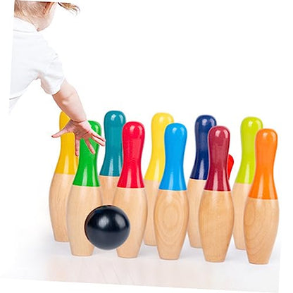 Abaodam 1Set Colorful Bowling Indoor for Family Fun and Party Games Smooth Surface Design for Play Tabletop Bowling Activity