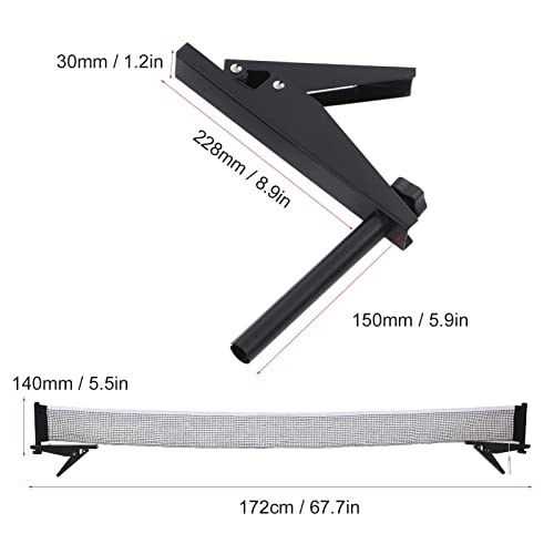 Standard Table Tennis Net Rack Set with Stainless Steel Frame and Nylon Net, Indoor Match Net Belt Bracket for Simple Installation