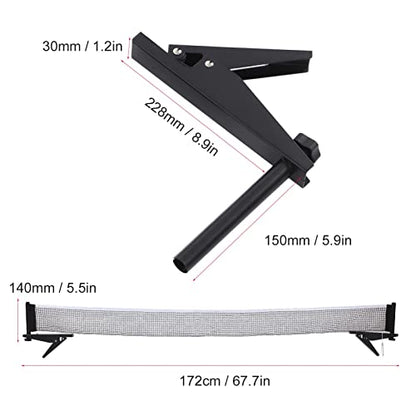 Standard Table Tennis Net Rack Set with Stainless Steel Frame and Nylon Net, Indoor Match Net Belt Bracket for Simple Installation