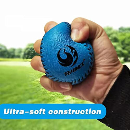 PHINIX Foam Baseball for Kids Practice- 4 Pack (Blue & Green)