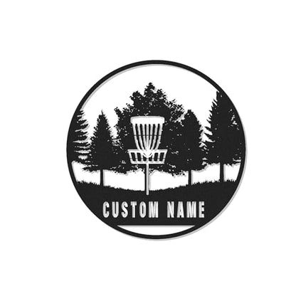 Custom Disc Golf Basket Led Light Metal Wall Art Personalized Gift for Disc Golf Enthusiasts Outdoor Sports Decor