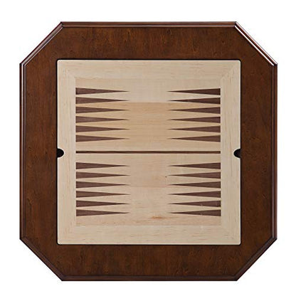 Chess Table, Reversible Chess Checker Game Table with 2 Drawers for Family Entertainment Room, 3-in-1 Square Game Tray for Chess Checker Backgammon, Deep Cherrywood - size: 28''-Chess Table Deep Cherry
