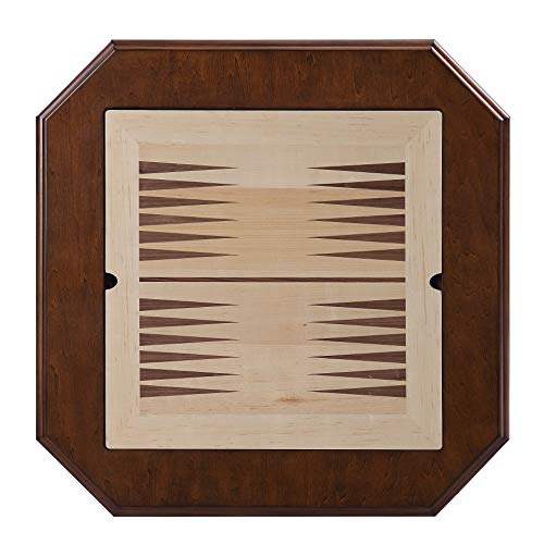 Chess Table, Reversible Chess Checker Game Table with 2 Drawers for Family Entertainment Room, 3-in-1 Square Game Tray for Chess Checker Backgammon, Deep Cherrywood - size: 28''-Chess Table Deep Cherry