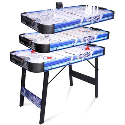 Air Hockey Table Upgrade HLC Foldable 4ft Multi Powered Hockey Game Table with Air Hockey, Shuffleboard,Bowling,48 inch Indoor Electric Hockey Table Powerful 12V Motor