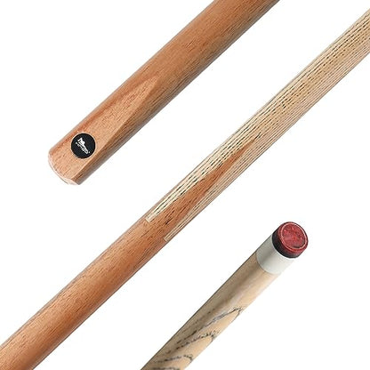 HMQQ 58" One Piece Pool Cue Stick with 13MM Leather Tip, Weight 20OZ Billiards Cue Stick, Pool Stick Set of 4/ Set of 6/ Set of 8 (Black&Natural Wood Color) - style: Wood Grain Color Set of 4