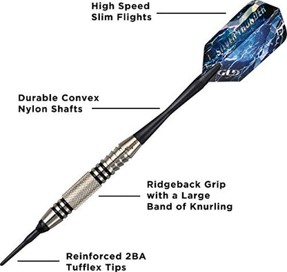 Viper Silver Thunder Soft Tip Darts - size: 20 Grams, style: 1 Knurled Band