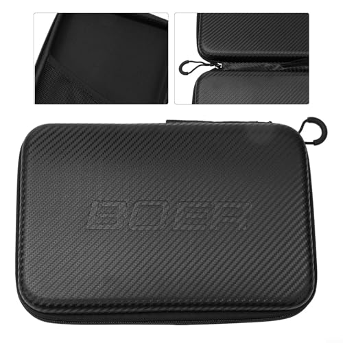 Table Tennis Paddle Case EVA Hard Shell Protective Cover Bag with Zip Pocket for Ping Pong Bat Storage, Shock-Resistant Lightweight Racket Holder Travel Carrying Black 290x195x50mm