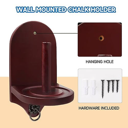 GSE Games & Sports Expert Billiard Wall Mounted Wood Cone Chalk Holder, Pool Table Cone Chalk Holder, Billiards Accessories (3 Colors Available) - color: Mahogany