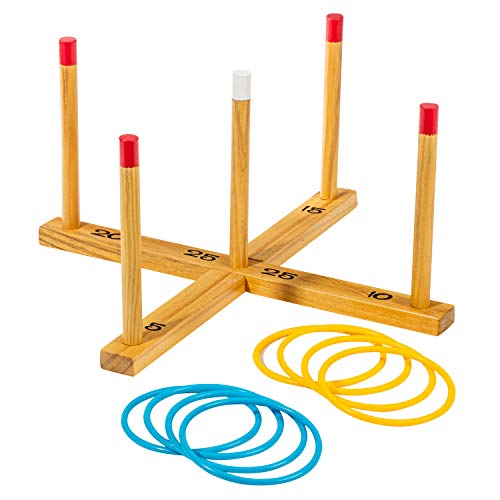 Franklin Sports Ryan's World Ring Toss - Great for Kids - Indoor Outdoor Use - Durable Wood Construction - Includes Target and Rings