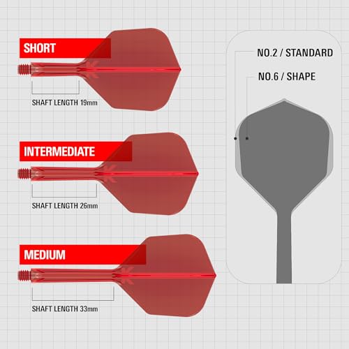 Target Darts K Flex Integrated Dart Flight and Shaft, No.6 | 3-Pack K-Flex - No. 6, Kflex Precision-Molded 2-in-1 Dart Flights and Dart Shaft | Professional Dart Accessories - color: Red, size: Intermediate (26mm)