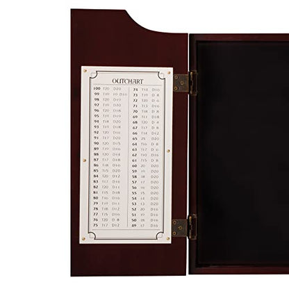 Viper Hudson Solid Wood Cabinet for Sisal/Bristle Steel Tip Dartboard with Dry Erase Scoreboard and Out-Chart, Mahogany Finish