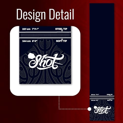 Shot Darts Heavy Duty, Protective Professional Dart Mat - Made from Thick, Shock Absorbing & Non-Curling Industrial Grade Rubber (9.9 Feet x 2 Feet)
