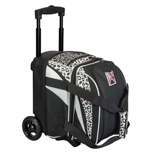 KR Strikeforce Cruiser Single Bowling Ball, Shoe and Accessory Roller Bowling Bag - color: White Leopard
