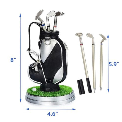 Golf Gifts for Men - Ideal Stocking Stuffers for Adults, White Elephant Gifts for Golfers, Dad, Him, Coworkers, Boss on Christmas & Birthday - Funny Golf Pen Holder, Home Office Decor Desk Accessories - style: Golf Bag