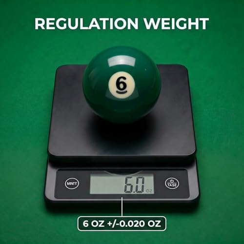 KONLLEN Single Replacement Pool Ball – 2-1/4" Regulation Size & Weight Billiard Ball Made of Phenolic Resin (Choose 1–15 or Cue Ball) - color: #6