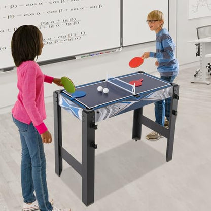 5-in-1 Multi Game Table, 36" Indoor Combo Entertainment Center with Pool Hockey Ping Pong Basketball & Archery, Family Game Room Table for Kids Teens and Adults