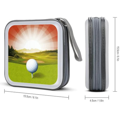 Golf Sport CD Case 40 Capacity DVD Case with Zipper Disc Storage Organizer Portable CD Holder Storage Hard Plastic DVD Wallet Holder Organizer for Home Car Travel