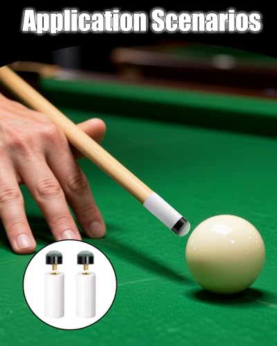 Pool Cue Tips Replacement Kit Screw On Billiard Stick Tips with White Ferrules for Pool Table Accessories