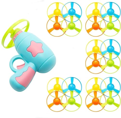 Cat Fetch Toy, Interactive Flying Cat Toy with 20 Flying Propellers, Kitten Tracks Toy for Training Hunting Chasing(Blue) - color: Blue+ 20 Propellers