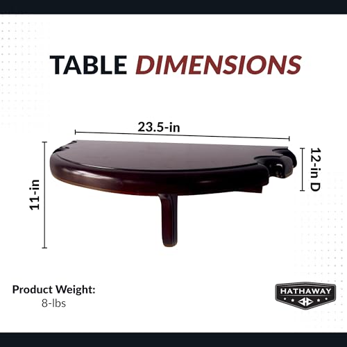 Hathaway Premium Half Moon Wall Shelf - color: Mahogany Finish