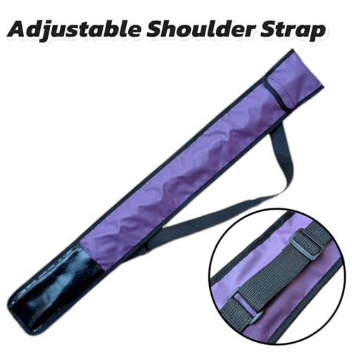Pool Cue Case,1/2 Billiard Cue Bag,1X1 PU Billiard Stick Bag, 2-Piece Cue Pool Stick Carrying Case - color: Purple