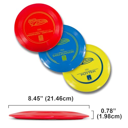 Wham-O Frisbee Disc Golf Set Includes Driver, Mid-Range & Putter, PDGA Approved Golf Disc Toss Game Set 3 Pack Outdoor Disc Game for Recreation Play Backyard Beach Park Tailgates