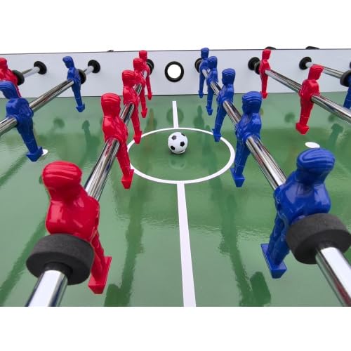 4ft Foosball Table Soccer Game Table Easy to Assemble with Wooden Steel Construction Indoor Sports Fun for Adults & Teens in Home&Apartments&Game Rooms - color: Red+wood