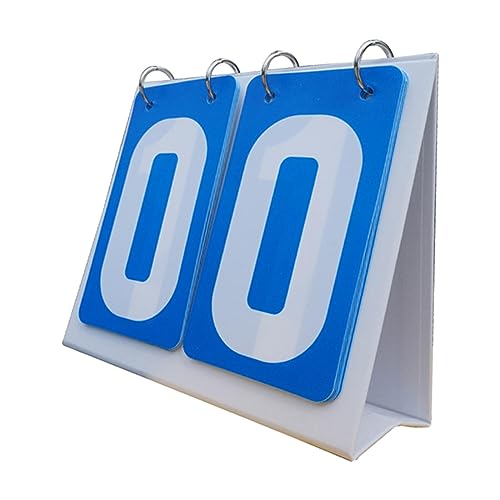 Sports Scoreboard Flip Number Portable Tabletop Score Board Score Counter Flippers Scorekeeper Water Resistant Materials Suitable for Coaches Indoor - color: Blue