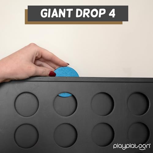 Play Platoon Wall Mounted Giant 4-in-a-Row & Magnetic Tic Tac Toe - Large Wood & Metal Games for Game Room, Bar, Basement, or Playroom Decor - Rustic & Engaging Fun for All Ages