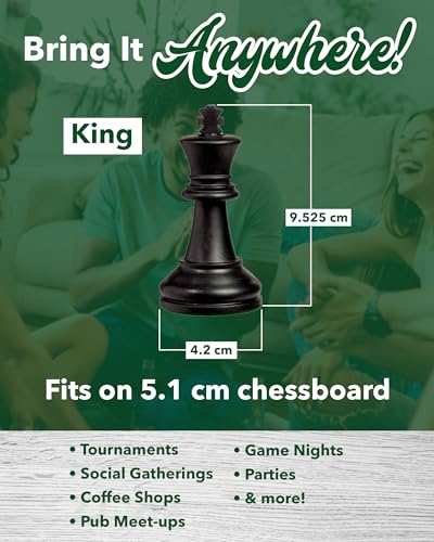 WE Games Bobby Fischer Ultimate Chess Pieces Set, Staunton Plastic Tournament Chess Set - Extra Queens, Triple Weighted