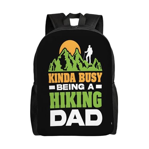 Kinda Busy Being A Hiking Dad Backpacks For Men Women Book Bag Travel Hiking Camping Work Lightweight - color: Ye22