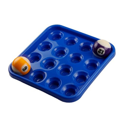 Standard Pool Billiard Ball Tray, Black Plastic Pool Ball Carrying Tray for Billiard Pool Table, Billiard Ball Storage Holder (Bule) - color: Bule