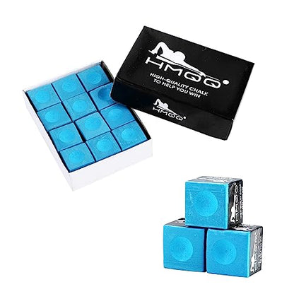 HMQQ Pool Cue Chalk – 12 Pack Billiard Chalk, Low Dust & Anti-Slip Cue Chalk for Smooth, Accurate Shots – 6 Colors Available for Pool Lovers, Home Tables & Clubs - color: Blue